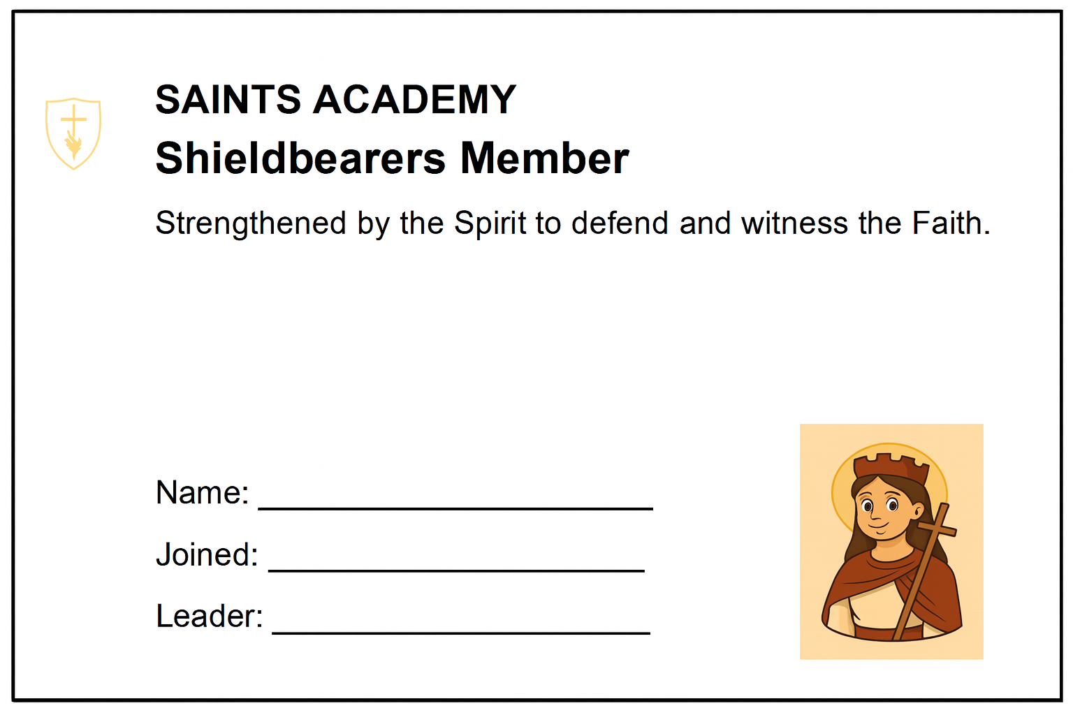 St. Barbara Membership Front